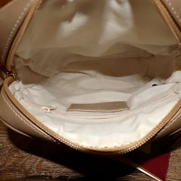 ETIENNE AIGNER NEW Women's Golden Leather Small Crossbody Purse 7"x7"x2.5" - Picture 8 of 15